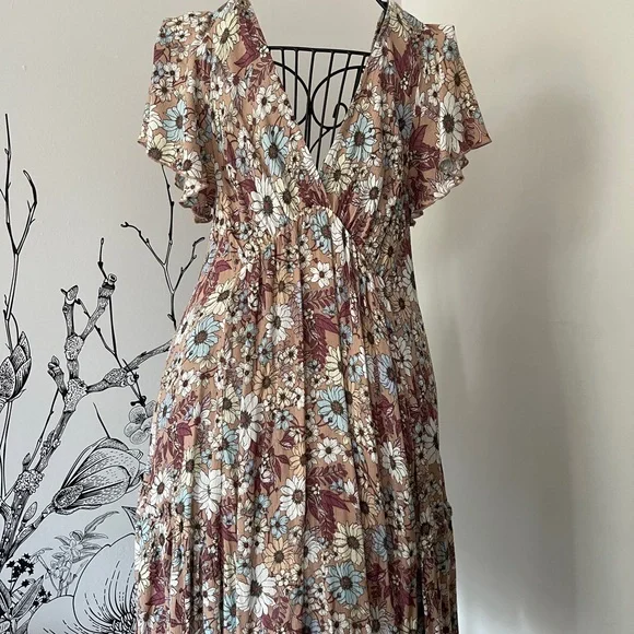 Floral V-Neck Dress - Picture 3 of 4